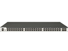 48 個 1GE Base-T 端口，4 個 10GE SFP+端口，三層以太網(wǎng)交換機